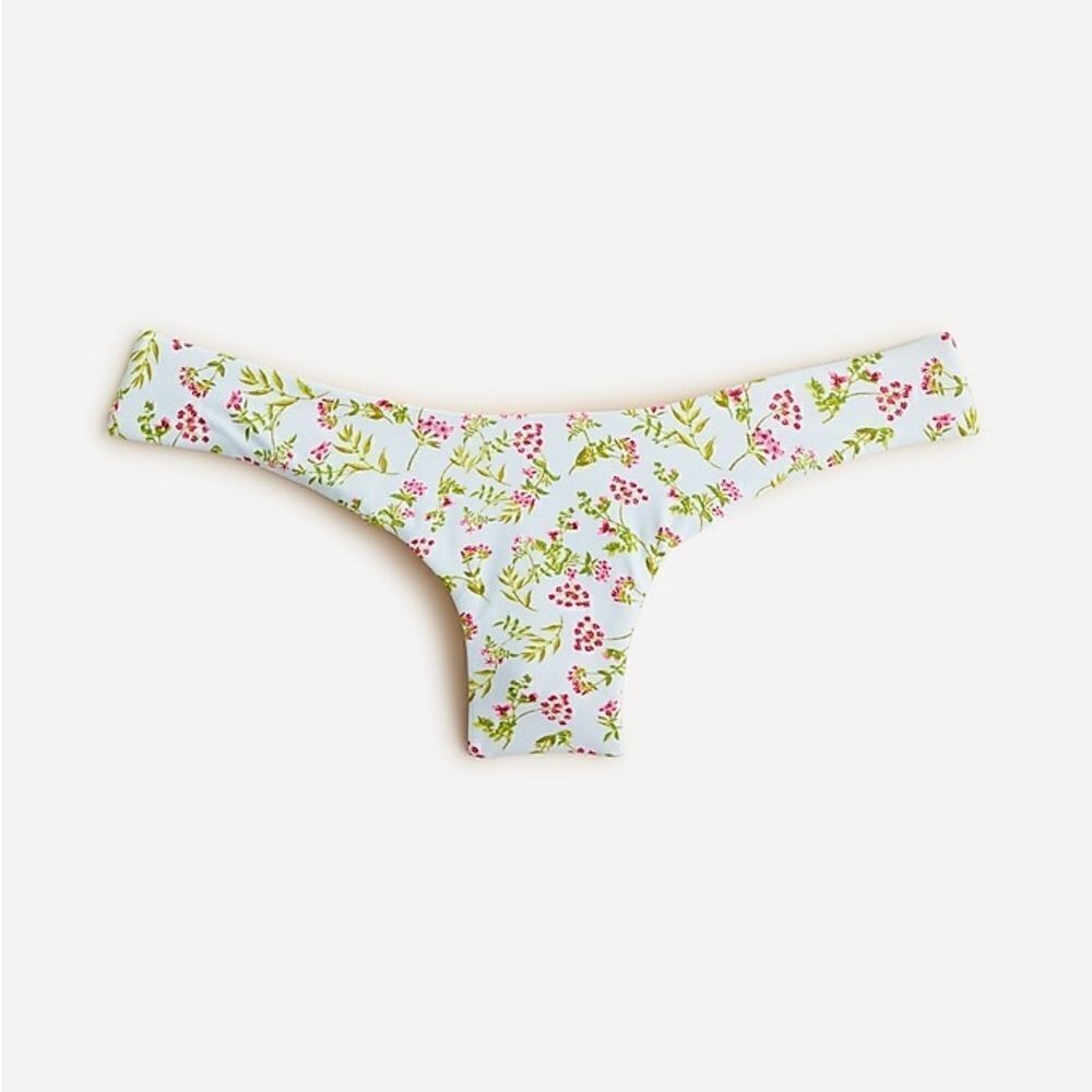 J crew Curved-waist cheeky bikini bottom in cloud meadow floral